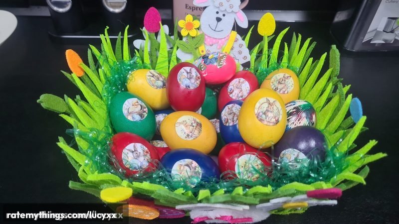 Colorful Easter Basket More Decoration Than Delicious Food