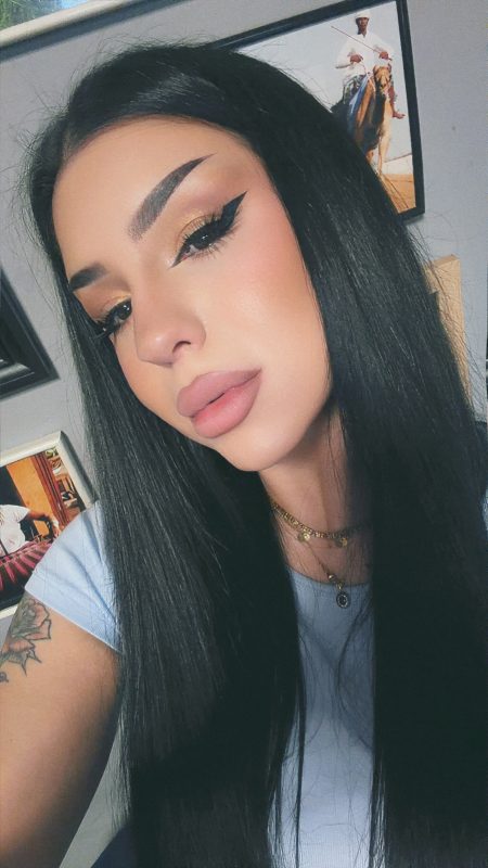Dramatic Graphic Liner with Strong Brow Definition