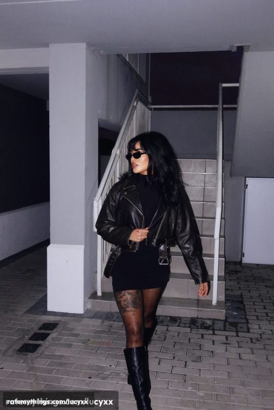 All-Black Moto Styling With Distinctive Sheer Stocking Detail